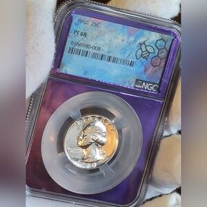 1960 90% Washington Silver Quarter PF 68  Special Purple Label NICE HIGH GRADE